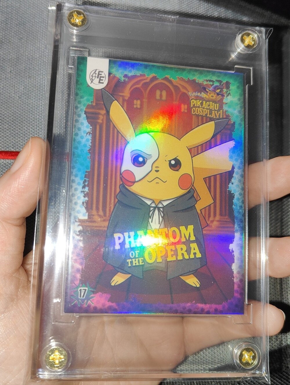 Phantom Of The Opera holo encased Pikachu Cosplay Horror card Doujin Pokemon